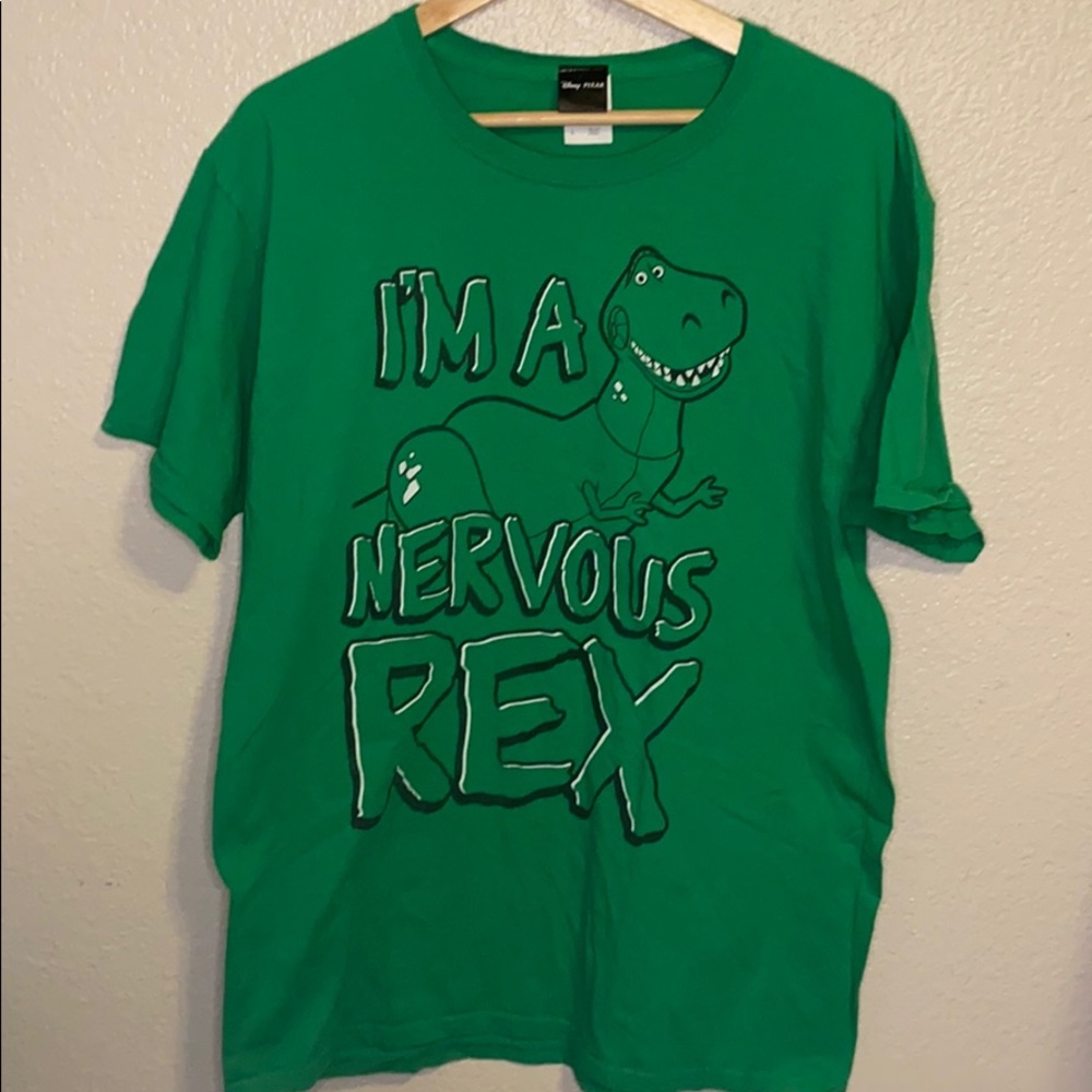 Disney I’m a Nervous Rex Green Shirt Size L
